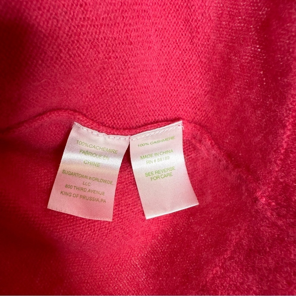 Lilly Pulitzer 100% Cashmere Hoodie Sweater Pink Women’s Small - Picture 4 of 7